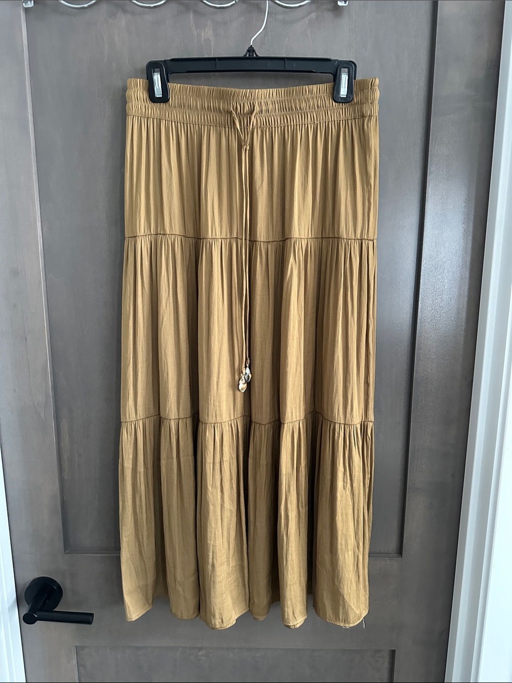 Rachel Zoe Tiered Boho Maxi Skirt Taupe Size S - Picture 4 of 10